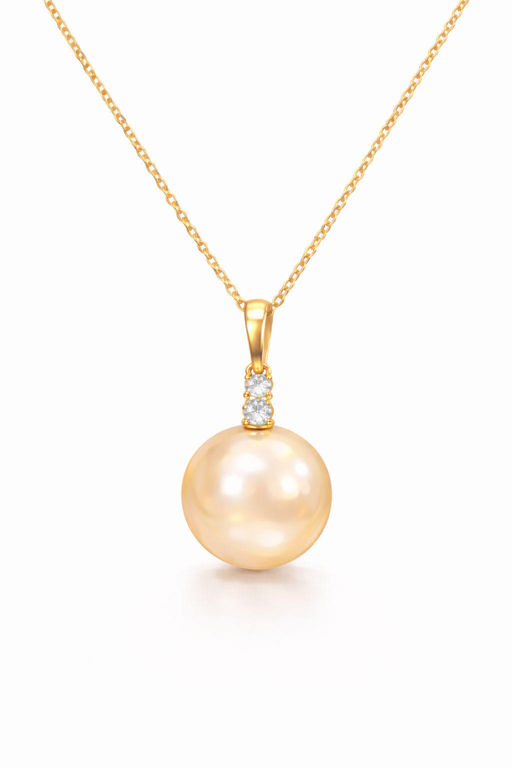The Pearl Double Diamond Pendant