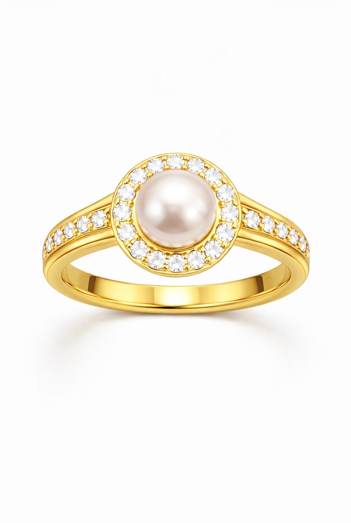 The Aurum Lustre Diamond-Set Pearl Ring
